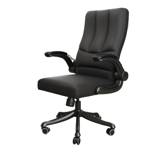 Computerstuhl Chefsessel, verstellbarer Ledersessel, hohe Rückenlehne, drehbarer Bürostuhl mit verstellbarer gepolsterter Armlehne, Schreibtischstuhl for das Home-Office Chefsessel(Schwarz) von CYairong-22