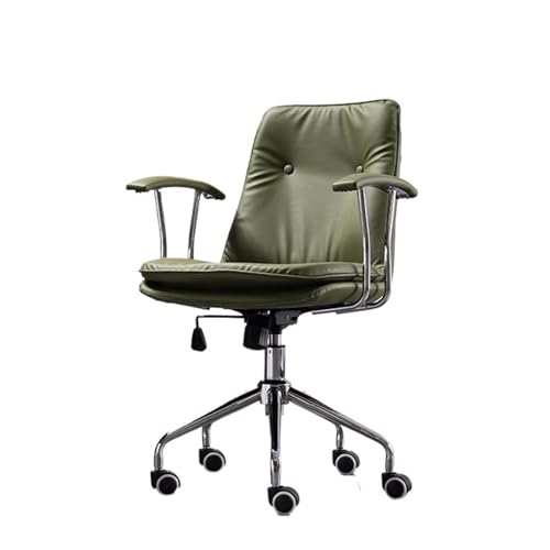 Computerstuhl Moderner Bürostuhl aus PU-Leder, bequemer Schreibtischstuhl for das Home-Office mit Rollen und Armlehnen, Konferenzstuhl, ergonomischer Stuhl, verstellbarer Drehstuhl Chefsessel(Green) von CYairong-22