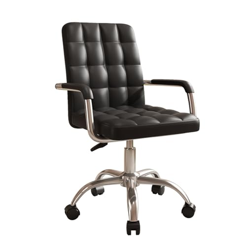 Computerstuhl Weicher, gemütlicher Schreibtischstuhl aus PU-Leder mit Rollen und Armlehne, drehbarer, verstellbarer Home-Office-Schreibtischstuhl mit mittlerer Rückenlehne for Wohnzimmer, Schlafzimmer von CYairong-22