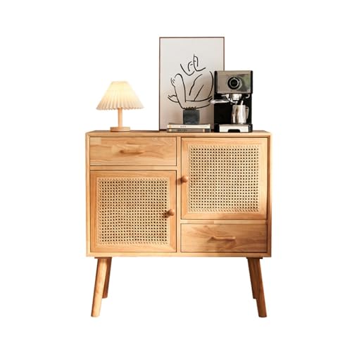 Sideboard-Buffetschrank Sideboard aus Massivholz, Hotelrestaurant, multifunktionaler, handgefertigter Rattan-Vorratsschrank, Haushalts-/Wohnzimmer-Aufbewahrungsschrank Freistehender Schrank von CYairong-22