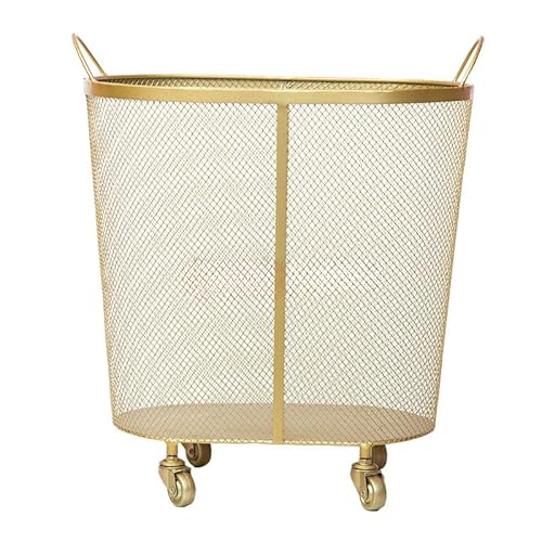 Wäschekorb Moderne goldene Mode Metall Gold Farbe schmutzige Kleidung Lagerung Griff Wäschekorb Home kreative Organizer mit Rad Wäschesammler Wäschekorb Moderne goldene Mode Metall Gold Farbe schmutzige Kleidung Lagerung Griff Wäschekorb Home kreative Organizer mit Rad Wäschesammler von CYairong-22