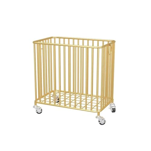 Wäschekorb Wäschekorb New Nordic Luxus Schmutzige Kleidung Korb Lagerung Gold Eisen Körbe Multi-funktionale mit Rädern Wäschesammler(Gold) von CYairong-22