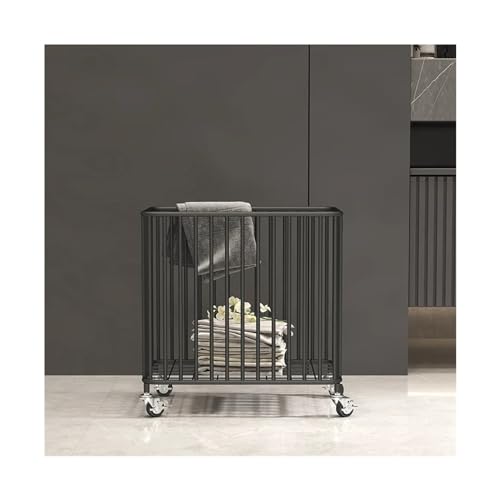 Wäschekorb Wäschekorb New Nordic Luxus Schmutzige Kleidung Korb Lagerung Gold Eisen Körbe Multi-funktionale mit Rädern Wäschesammler(Schwarz) von CYairong-22