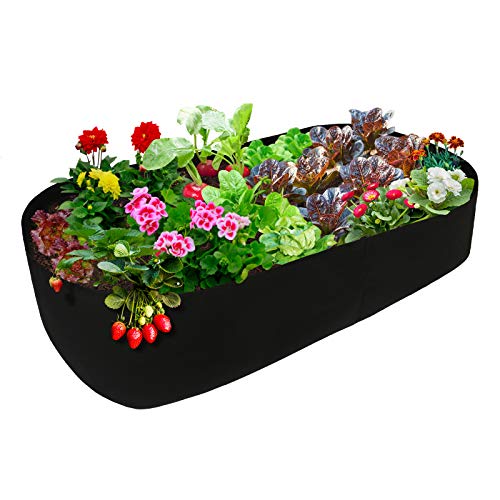 CYee Hochbeete, atmungsaktiver Stoff, Pflanzgefäß, Pflanzbeutel, Pflanztopf für Pflanzen, Blumen, Gemüse, 90 x 180 cm von CYee