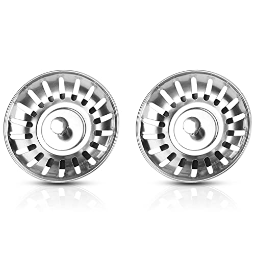 CZ Store Abflusssieb - 79 mm Durchmesser | 2 STK Edelstahl-Sieb mit Stopfen, 20 kleine Löcher für Wasserdurchfluss - Fängt Haare, Essensreste - Abfluss-Zubehör von CZ Store