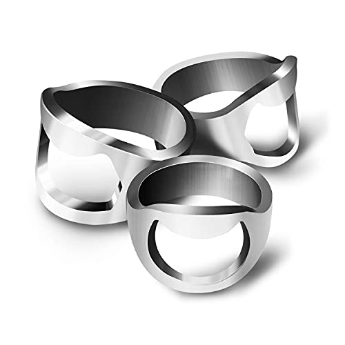CZ Store Mini-Flaschenöffner-Ring | 3 Stück | ✮✮LEBENSLANGE GARANTIE✮✮ | 20, 22, 24 mm | Innovatives Finger-Werkzeug zum schnellen Öffnen von Flaschen - Edelstahl, Metall, Nickel-Finish von CZ Store