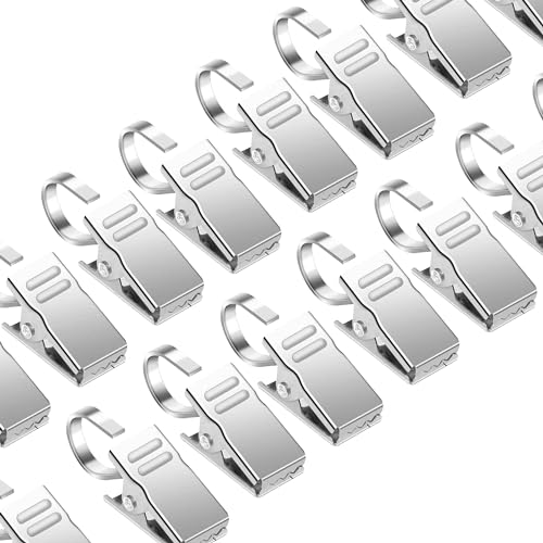 CZ Store Vorhang-Clip |50 STK Edelstahl-Ring für Duschvorhangstange, zum Aufhängen - Federring mit gezahnten Klemmen & glatter Oberfläche - Ideal für Dekoration von CZ Store