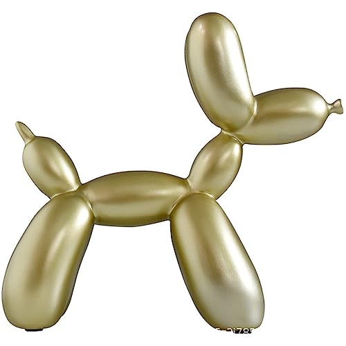 CZ-XING Kreative Ballon Hund Skulptur, Handwerk Tier Kunst Skulptur mit Retro Harz, modernes Design dekorative Statuen Ballon Hund zum Dekorieren Wohnzimmer und Büro (golden) von CZ-XING