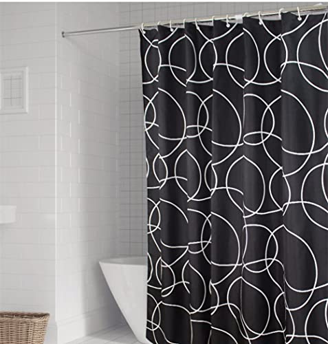 Bedruckter Stoff Duschvorhang, wasserabweisend Home Hotel Bad Vorhang mit Haken, geometrisches Muster Badewannenvorhang von CZ