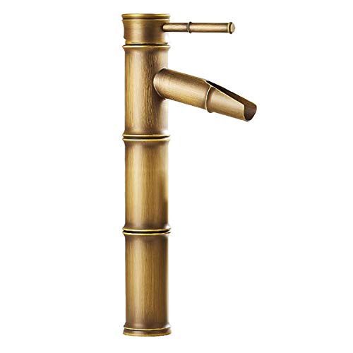 CZ Retro Wasserfall Bambus Design Badezimmer Waschbecken Wasserhahn Messing Mischbatterie von CZ