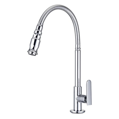 Einhand-Küche-Wasserhahn, 360 Grad Drehbar Spültischarmatur, Messingkörper Küchenarmatur, Kaltwasserhahn, Chrom von CZ