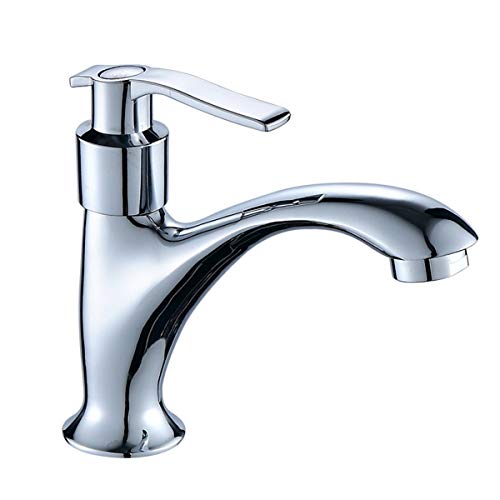 Moderne Einhebel Waschtisch Wasserhahn für Kaltwasser Armatur Standventil Waschbeckenarmatur, Einhandgriff, Chrom von CZ