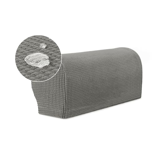 CZADMXP Elastische Armlehnenbezüge für Sessel, 2er-Set Sofa Armkappen Wasserdicht Armlehnenschoner für Stühle Sessel Couch (Grau,2er-Set) von CZADMXP