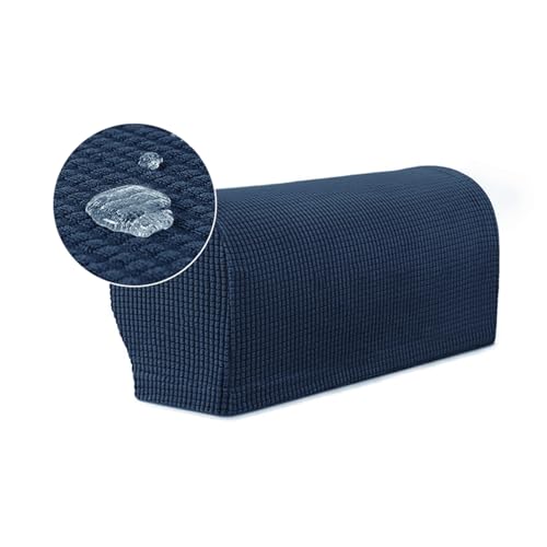 CZADMXP Elastische Armlehnenbezüge für Sessel, 2er-Set Sofa Armkappen Wasserdicht Armlehnenschoner für Stühle Sessel Couch (Marineblau,2er-Set) von CZADMXP