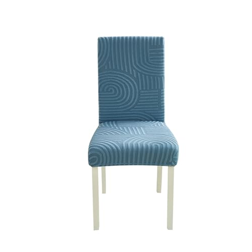 CZADMXP Elastische Stuhlhussen Jacquard Stuhlbezug Abnehmbare Esszimmerstühle Bezug Stühle Hussen Für Esszimmer Küche Bankett Hotel (Blau,6er Set) von CZADMXP