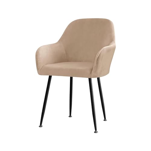 CZADMXP Samt Stretch Stuhlbezug Mit Armlehne, Stuhlhusse Abnehmbare Esszimmerstühle Bezug Stuhl Abdeckung Sessel Schonbezug Für Esszimmer, Bankett, Büro (Kamel,2er Set) von CZADMXP
