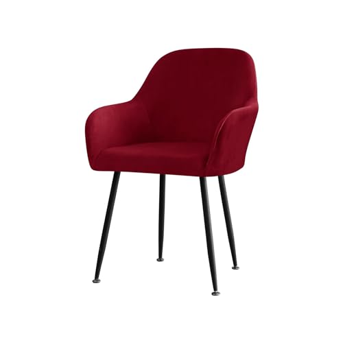 CZADMXP Samt Stretch Stuhlbezug Mit Armlehne, Stuhlhusse Abnehmbare Esszimmerstühle Bezug Stuhl Abdeckung Sessel Schonbezug Für Esszimmer, Bankett, Büro (Weinrot,2er Set) von CZADMXP