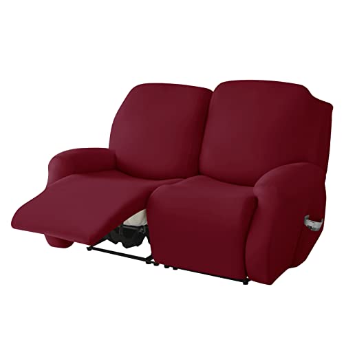 CZADMXP Sesselbezug Relaxsessel Bezüge Für 1/2/3 Sitzer, Stretch Sesselschoner Sofa Schonbezüge Stuhlbezug Elastisch Bezug Für Ruhesessel Fernsehsessel Liege Sessel (Burgunderrot,2 sitzer) von CZADMXP