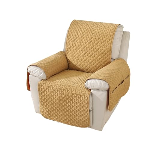 CZADMXP Sesselschoner Relax mit Taschen, Sofaüberwurf Waschbar Sesselauflage für Fernsehsessel Relaxsessel (Orange,M) von CZADMXP