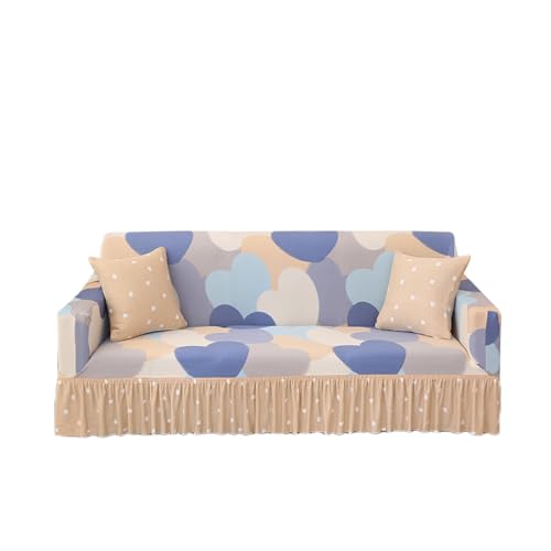 CZADMXP Sofabezug Mit Rock Elastische Sofa Überwurf Universal Couchbezug High Stretch Sofa Abdeckung Möbel Protector Mit Elastischem Boden (A1,1 Sitzer) von CZADMXP