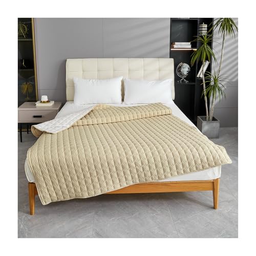 Matratzenschoner Wasserdicht Matratzenauflage Weiche Atmungsaktiver Matratzenschutz mit Elastisch Eckbändern (Beige,198x203cm) von CZADMXP