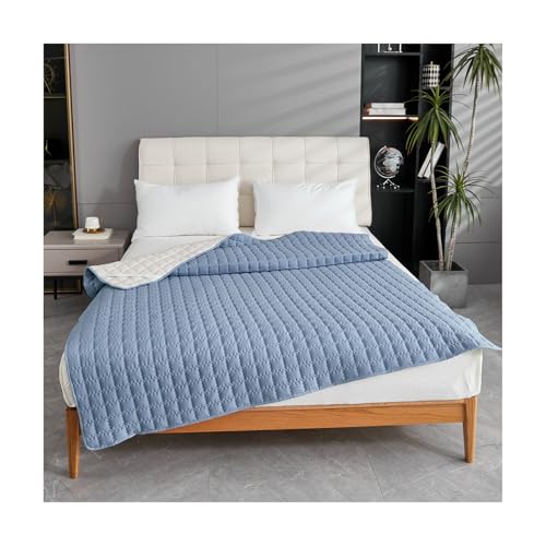 Matratzenschoner Wasserdicht Matratzenauflage Weiche Atmungsaktiver Matratzenschutz mit Elastisch Eckbändern (Blau A,198x203cm) von CZADMXP
