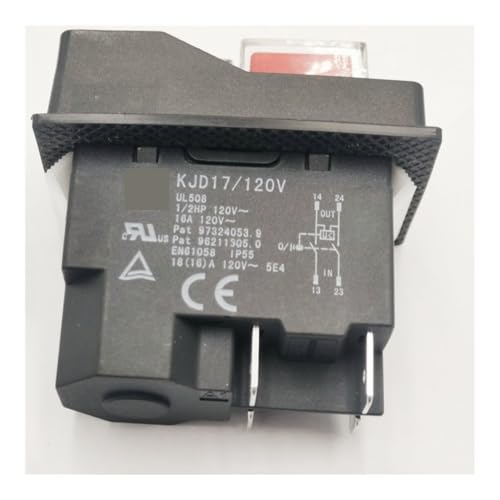 1PC AC120V 16A Electromagnetic Push Button switch 4/5Pin KJD17 IP55 Under-voltage protection Starter Switch CZAOINCU(4Pins) von CZAOINCU