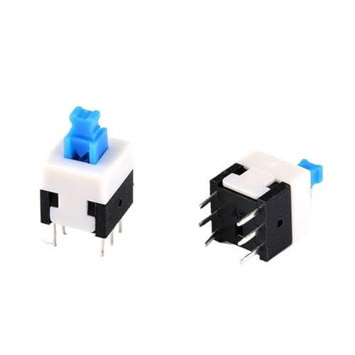 20Pcs Push Button Switch 8X8mm Blue Cap DPDT Self-locking Type Square Button Switch 8 * 8 6Pin Multimeter CZAOINCU 20Pcs Push Button Switch 8X8mm Blue Cap DPDT Self-locking Type Square Button Switch 8 * 8 6Pin Multimeter CZAOINCU von CZAOINCU