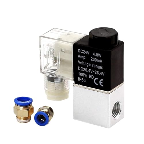 2V025-08 Normally Closed 12V 24V 220V 1/4" 2 Way 2 Position Air Solenoid Valve Pneumatic Control Valve CZAOINCU(DC12V,Only valve) von CZAOINCU