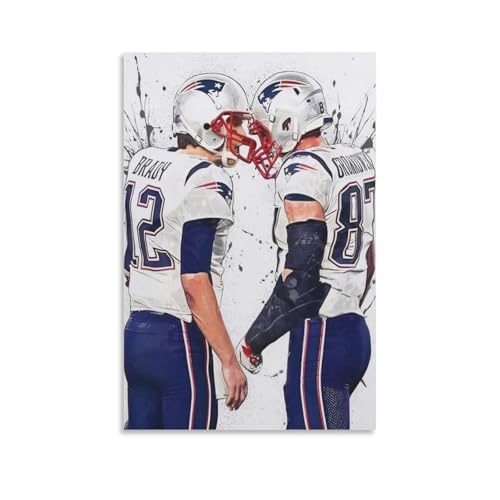 Rob Gronkowski, Tom Brady-Poster, Leinwandbild, Poster, Wandkunst, dekoratives Bild, Drucke, moderne Dekoration, 40 x 60 cm von CZBAIY