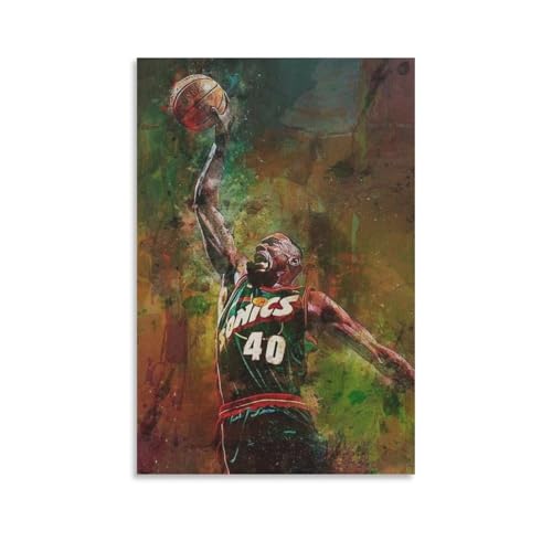 Shawn Kemp Leinwand-Poster, Leinwand-Kunstdrucke, Poster, Foto, Malerei, Poster, Raumdekoration, 20 x 30 cm Shawn Kemp Leinwand-Poster, Leinwand-Kunstdrucke, Poster, Foto, Malerei, Poster, Raumdekoration, 20 x 30 cm von CZBAIY