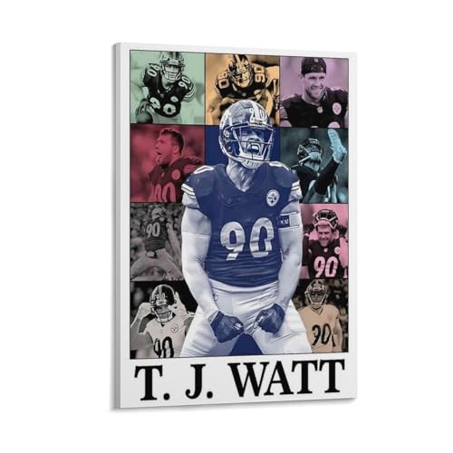 TJ Watt Leinwand-Poster, Druck, Kunst, Wandgemälde, Leinwandposter, moderne Schlafzimmer-Dekoration, 40 x 60 cm TJ Watt Leinwand-Poster, Druck, Kunst, Wandgemälde, Leinwandposter, moderne Schlafzimmer-Dekoration, 40 x 60 cm von CZBAIY