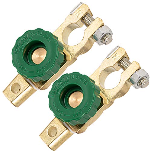 CZC AUTO Batterie-Schnelltrennschalter Top Post Switch Cut/Shut Off Switch Battery Master Isolator Switch for Boat Car Truck RV Camper Tractor Vehicles (2 Pack) von CZC AUTO