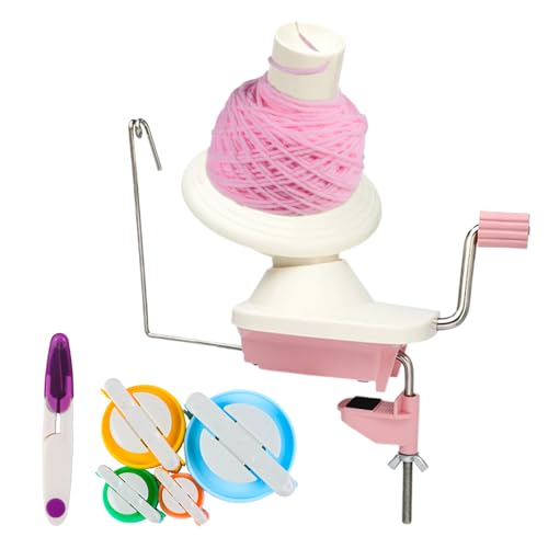CZCMYAU Garnknäuel Winder Ball Wolle Winder Einfache Installation Nadel Handwerk Winder für Stricken Enthusiasten Langlebig mit Metallgriff und Tischklemme 4 Größen und 1 Schere für Garn Crafting von CZCMYAU
