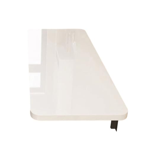 CZDANG An der Wand montierter Esstisch, schwebende, vielseitig verwendbare Klappwerkbank mit Metallhalterung for kleine Räume, Hängetisch for Arbeitszimmer, Küche und Esszimmer, Weiß(60 * 40cm) von CZDANG