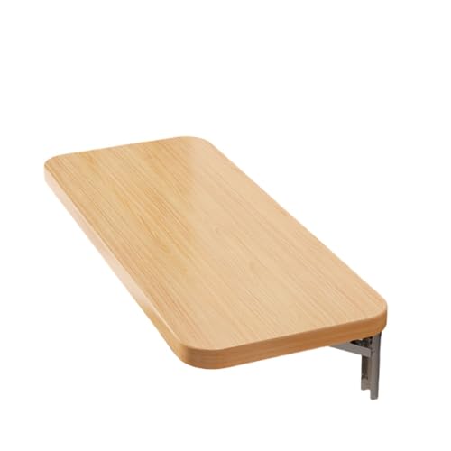 CZDANG An der Wand montierter Klapptisch aus Kiefernholz, schwebender Schreibtisch mit robusten, zusammenklappbaren Regalhalterungen aus Metall, klappbarer Esstisch for kleine Räume(60 * 40 * 1.6cm) von CZDANG