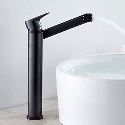 Spültischarmaturen Wasserhahn Mischbatterien Schwenkbarer Einhebel-Edelstahl-Wasserhahn Modernes Badezimmer mit Standardarmaturen (Color : Black Small) von CZDIQXVF
