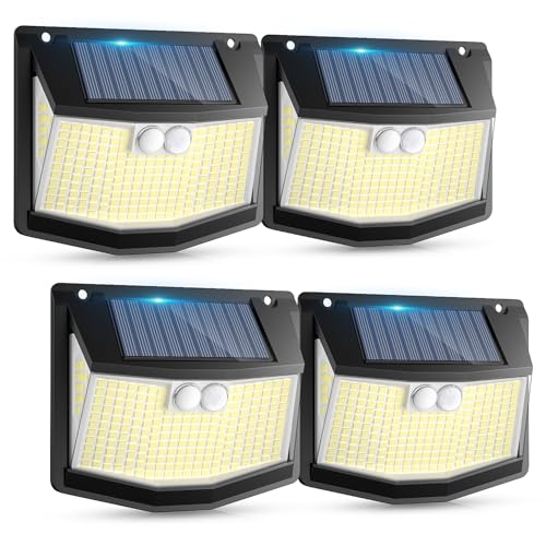 solarlampen für außen Außenbereich Bewegungsmelder: 248 LEDs Solarlicht für Außenbereich mit Bewegungsmelder 3 Modi 270° Beleuchtung IP65 wasserdicht Außenleuchte Wandleuchte für Garten Garage 4 Stück von CZHHMART