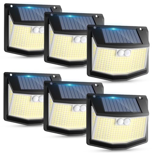 Solarleuchte für den Außenbereich Bewegungsmelder: 248 LEDs Solarlicht für Außenbereich mit Bewegungsmelder 3 Modi 270° Beleuchtung IP65 wasserdicht Außenleuchte Wandleuchte für Garten Garage 6 Stück von CZHHMART