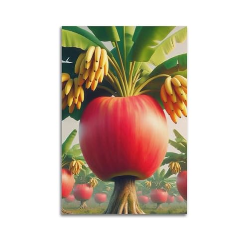Moderne Familien-Leinwandkunst, Dekor-Poster, Fantasie-Poster, Apfel, Bananenbaum, neuartiges und kindliches dekoratives Gemälde, 60 x 90 cm, ungerahmter Stil Moderne Familien-Leinwandkunst, Dekor-Poster, Fantasie-Poster, Apfel, Bananenbaum, neuartiges und kindliches dekoratives Gemälde, 60 x 90 cm, ungerahmter Stil von CZHXYZ