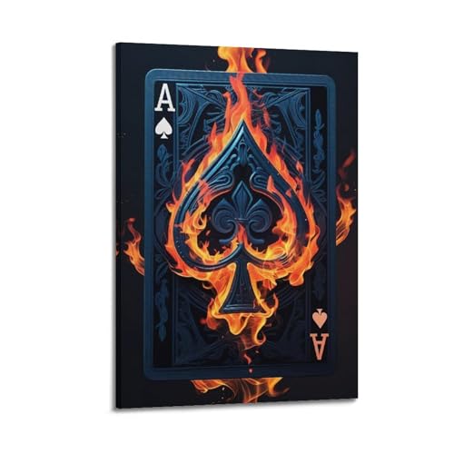 Moderne Familien-Leinwandkunst, Dekor-Poster, Figuren-Poster, Flammender Spaten, ein geheimnisvoller und cooler Show-Trend, Spannungs-Dekor-Gemälde, 20 x 30 cm, Rahmenstil von CZHXYZ