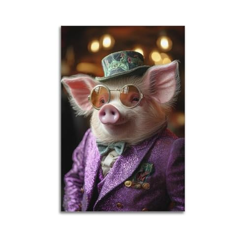 Moderne Familien-Leinwandkunst, Dekor-Poster, Haustier-Poster, Schwein in glamourösem Outfit, stilvolles Tierkunstgemälde, 60 x 90 cm, ungerahmter Stil Moderne Familien-Leinwandkunst, Dekor-Poster, Haustier-Poster, Schwein in glamourösem Outfit, stilvolles Tierkunstgemälde, 60 x 90 cm, ungerahmter Stil von CZHXYZ