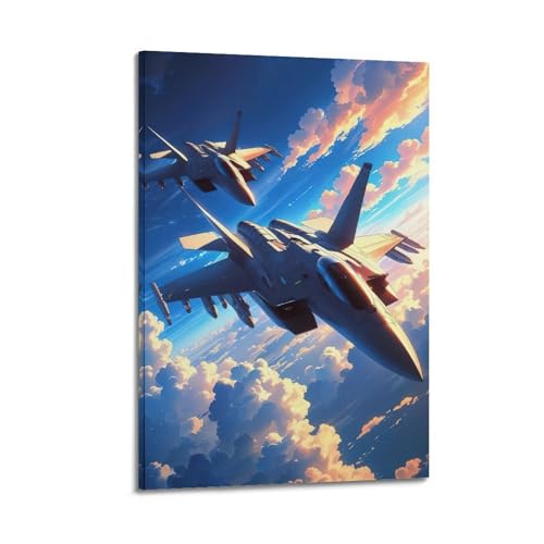 Moderne Familien-Leinwandkunst, Dekor-Poster, Militär-Poster, Kampfjets im Himmel, heldenhafter Flug, Dekoration, Kunst, 50 x 75 cm, Rahmenstil Moderne Familien-Leinwandkunst, Dekor-Poster, Militär-Poster, Kampfjets im Himmel, heldenhafter Flug, Dekoration, Kunst, 50 x 75 cm, Rahmenstil von CZHXYZ