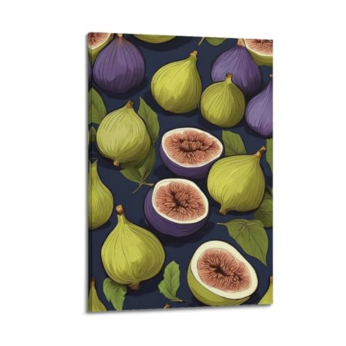 Moderne Familien-Leinwandkunst, Dekor-Poster, Obst-Poster, Figuren, vollständig bedeckt, lila und grün, dekoratives Gemälde, 60 x 90 cm, Rahmenstil Moderne Familien-Leinwandkunst, Dekor-Poster, Obst-Poster, Figuren, vollständig bedeckt, lila und grün, dekoratives Gemälde, 60 x 90 cm, Rahmenstil von CZHXYZ