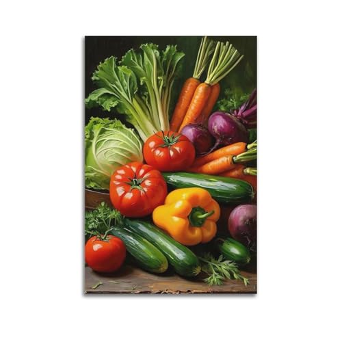 Moderne Familien-Leinwandkunst, Dekor-Poster, Pflanzen-Poster, frisches Gemüse, Bounty Of Natur, lebendige Küchendekoration, Kunst, 30 x 45 cm, ungerahmter Stil Moderne Familien-Leinwandkunst, Dekor-Poster, Pflanzen-Poster, frisches Gemüse, Bounty Of Natur, lebendige Küchendekoration, Kunst, 30 x 45 cm, ungerahmter Stil von CZHXYZ
