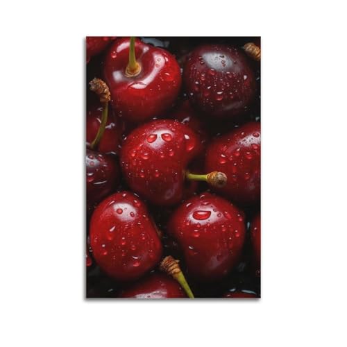 Moderne Familien-Leinwandkunst, Dekor-Poster, Pflanzen-Poster, glitzernde Kirschen, üppig, vermitteln Süße und Schönheit, Dekor-Gemälde, 20 x 30 cm, ungerahmter Stil Moderne Familien-Leinwandkunst, Dekor-Poster, Pflanzen-Poster, glitzernde Kirschen, üppig, vermitteln Süße und Schönheit, Dekor-Gemälde, 20 x 30 cm, ungerahmter Stil von CZHXYZ