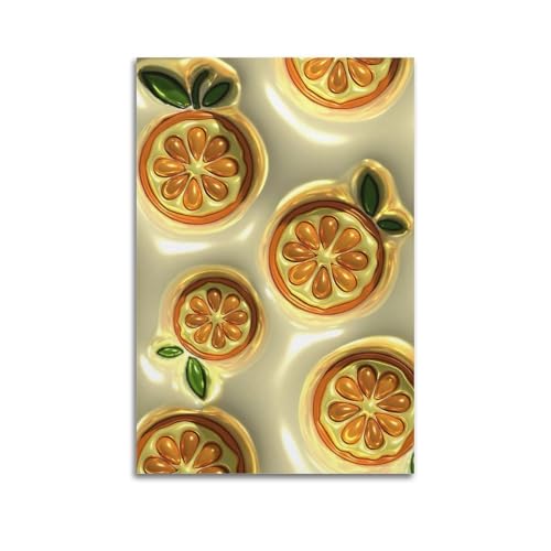 Moderne Familien-Leinwandkunst, Dekor-Poster, Pflanzen-Poster, metallisch-orangefarbene Scheiben, glänzender Glanz, bringt Vitalität in den Weltraum, Kunst-Dekor-Malerei, 50 x 75 cm, ungerahmter Stil Moderne Familien-Leinwandkunst, Dekor-Poster, Pflanzen-Poster, metallisch-orangefarbene Scheiben, glänzender Glanz, bringt Vitalität in den Weltraum, Kunst-Dekor-Malerei, 50 x 75 cm, ungerahmter Stil von CZHXYZ