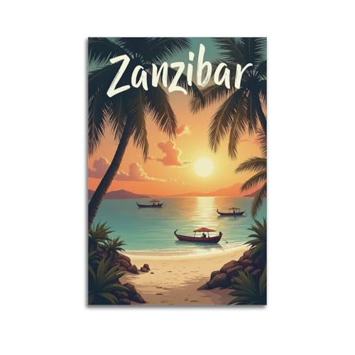 Moderne Familien-Leinwandkunst, Dekor-Poster, Reiseposter, Sansibar, Strand, Sonnenuntergang, tropisches Paradies, Kunstgemälde, 40 x 60 cm, ungerahmter Stil Moderne Familien-Leinwandkunst, Dekor-Poster, Reiseposter, Sansibar, Strand, Sonnenuntergang, tropisches Paradies, Kunstgemälde, 40 x 60 cm, ungerahmter Stil von CZHXYZ