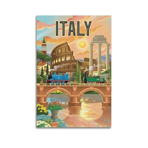 Moderne Familien-Leinwandkunst, Dekor-Poster, Reiseposter Italien, Kolosseum, Vintage und romantisch, dekoratives Gemälde, 50 x 75 cm, ungerahmter Stil Moderne Familien-Leinwandkunst, Dekor-Poster, Reiseposter Italien, Kolosseum, Vintage und romantisch, dekoratives Gemälde, 50 x 75 cm, ungerahmter Stil von CZHXYZ