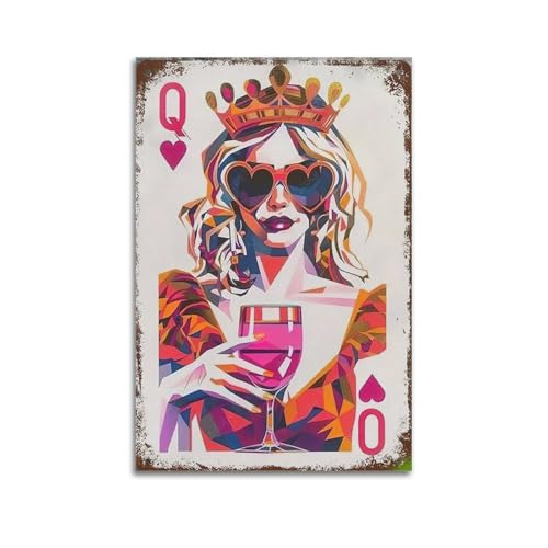 Moderne Familien-Leinwandkunst, Dekor-Poster, Spielposter, Herzkönigin mit Sonnenbrille, Pop-Art-Gemälde, 60 x 90 cm, ungerahmter Stil Moderne Familien-Leinwandkunst, Dekor-Poster, Spielposter, Herzkönigin mit Sonnenbrille, Pop-Art-Gemälde, 60 x 90 cm, ungerahmter Stil von CZHXYZ